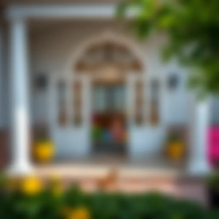 Welcoming Entrance to a Nursery A welcoming entrance of a nursery showcasing a safe outdoor play area