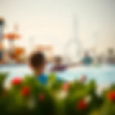 Families enjoying the splash zones and attractions within the park