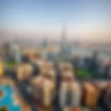 Aerial view of Dubai's skyline showcasing luxury properties