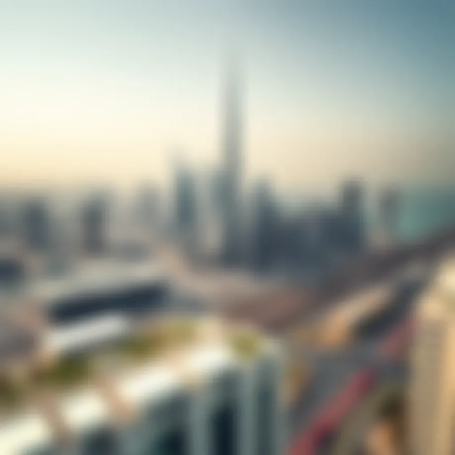 An aerial view of Dubai's skyline showcasing modern architecture