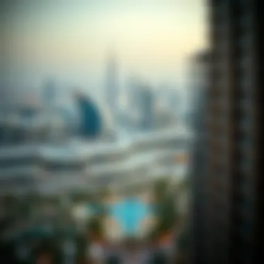 Surrounding Dubai skyline view from hotel