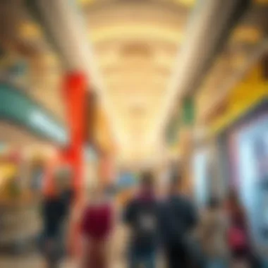 People enjoying shopping experience at a mall