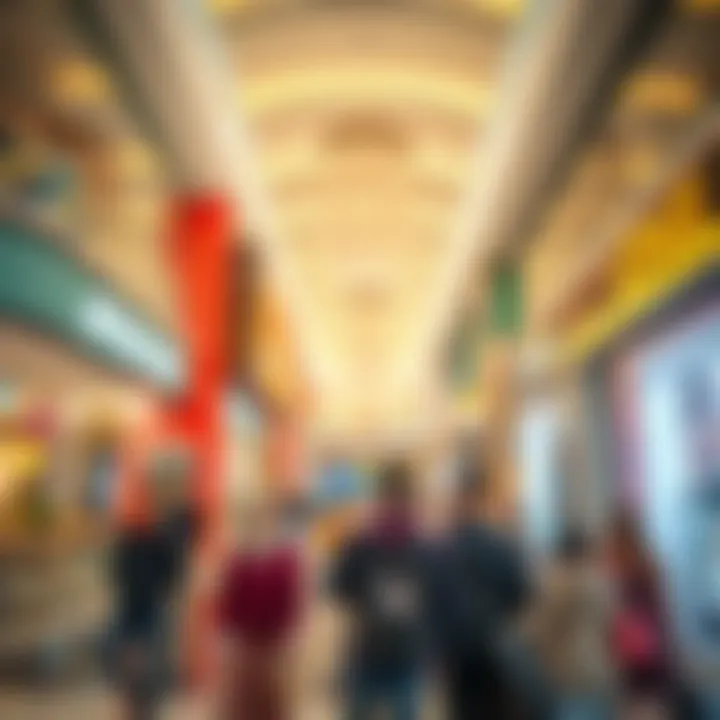 People enjoying shopping experience at a mall