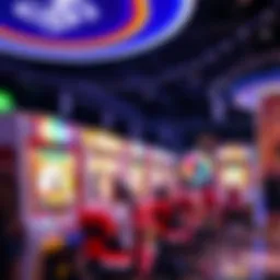 A vibrant gaming zone filled with interactive arcade machines