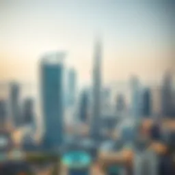 Aerial view of Dubai's iconic skyline showcasing modern office buildings