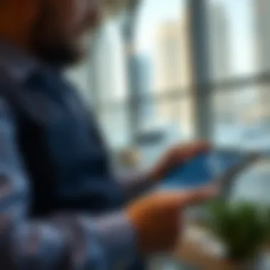 A person analyzing real estate data on a digital tablet