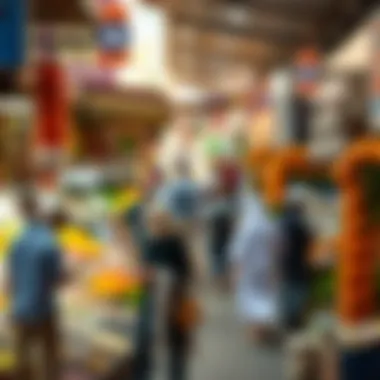 Friday Buzz at Dubai's Local Market A vibrant local market bustling with activity on a Friday