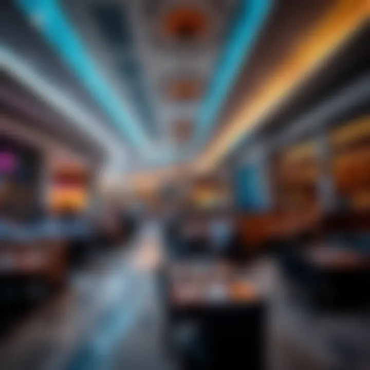 Dining area with various restaurants and cafes