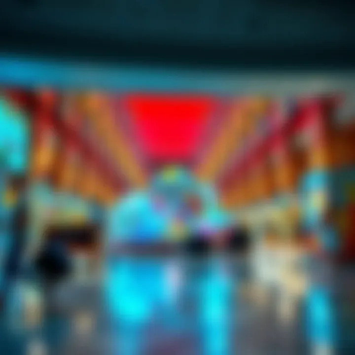 Entertainment zone featuring recreational activities