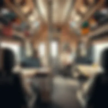 Interior of a modern train carriage highlighting passenger comfort and amenities