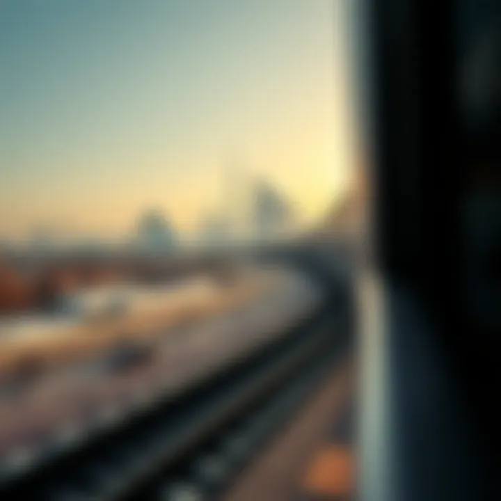 Scenic view of the Dubai to Abu Dhabi train route showcasing the UAE skyline