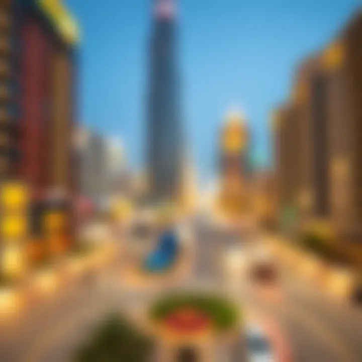 Map of Dubai highlighting key real estate locations