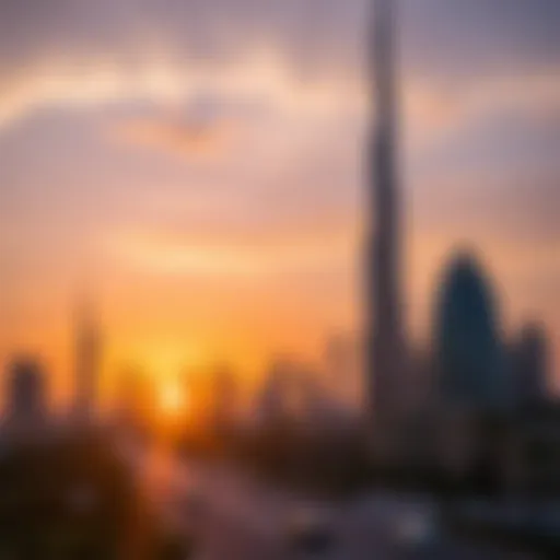 Luxurious Dubai skyline at sunset showcasing real estate opportunities