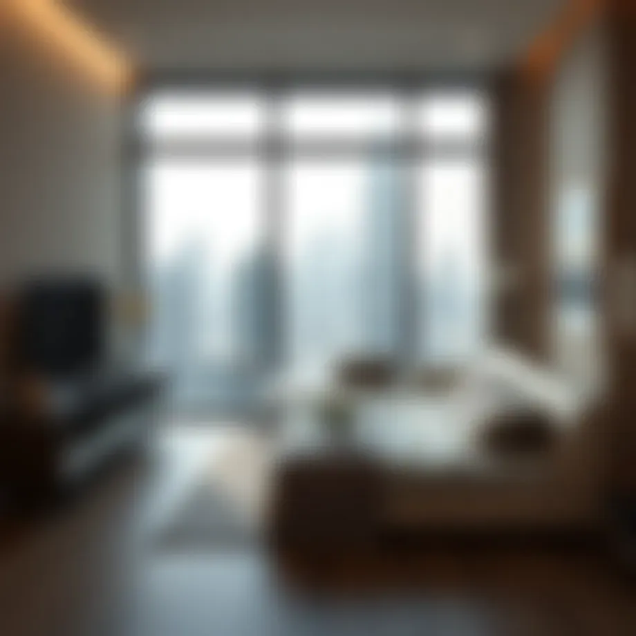 Modern single-bedroom apartment in Dubai with city view