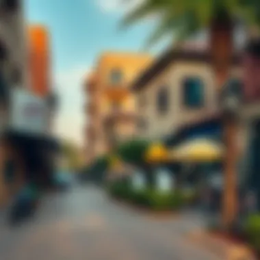 Exploring Dubai's Lively Neighborhoods Vibrant neighborhood scene in Dubai showcasing local amenities