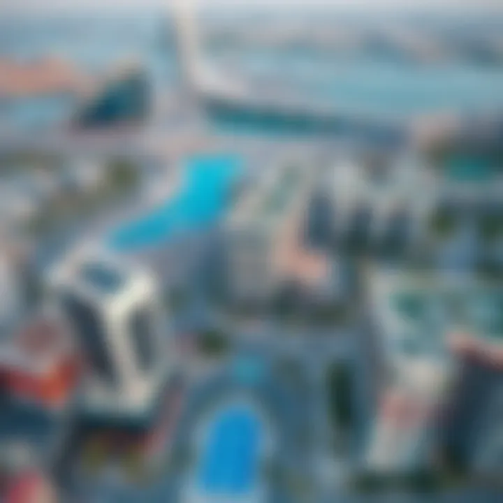 Aerial view of Al Barsha highlighting Nopoli Tower's location