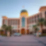 Stunning exterior view of Portofino Hotel Dubai showcasing its architectural design