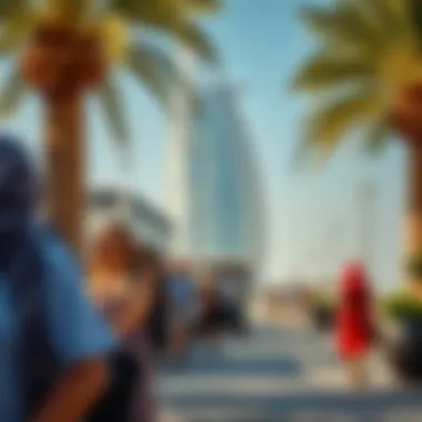 Tourists Enjoying a Holiday in Dubai Tourists enjoying a holiday in Dubai