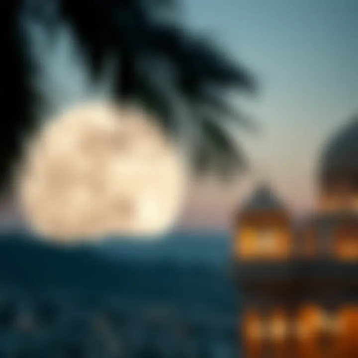 Crescent moon symbolizing the arrival of Ramadan