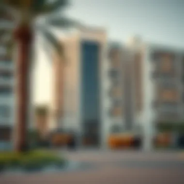 Exterior view of Residence Tower 1 showcasing modern architecture