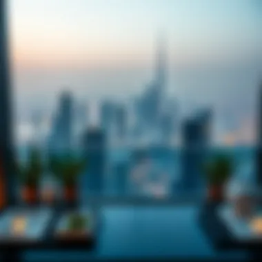 Skyline view from the terrace illustrating urban living