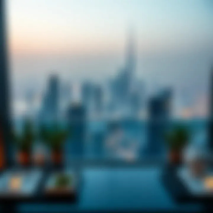 Skyline view from the terrace illustrating urban living