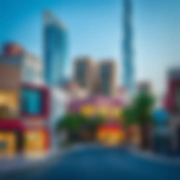Vibrant neighborhood surrounding Safa One Tower in Dubai