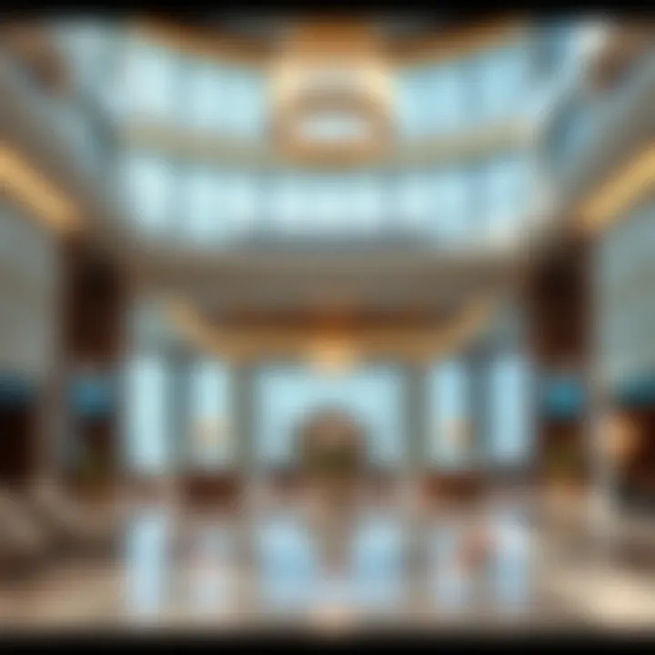 Exquisite interior design of a hotel lobby on The World Islands