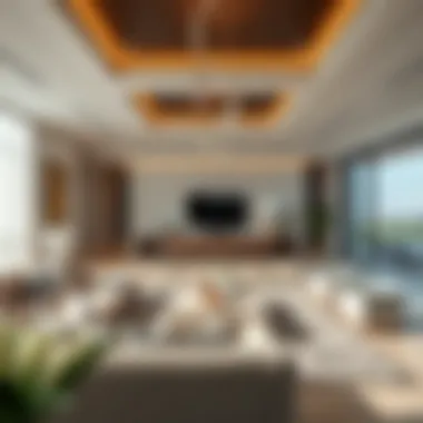 Sophisticated Living Space Elegant interior design of a penthouse living room at The Palm