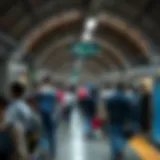Metro station bustling with commuters