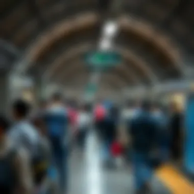 A Thriving Hub of Urban Transit Metro station bustling with commuters