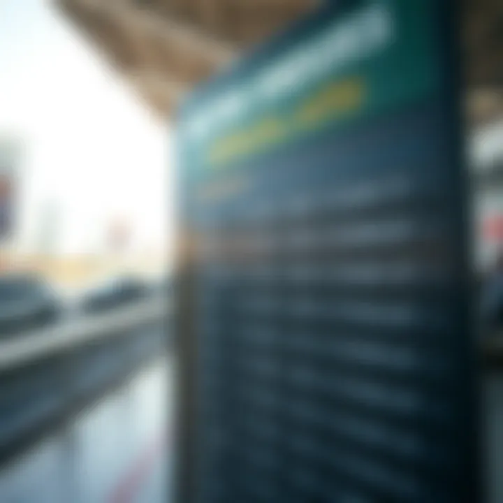 Timetable showcasing operational hours