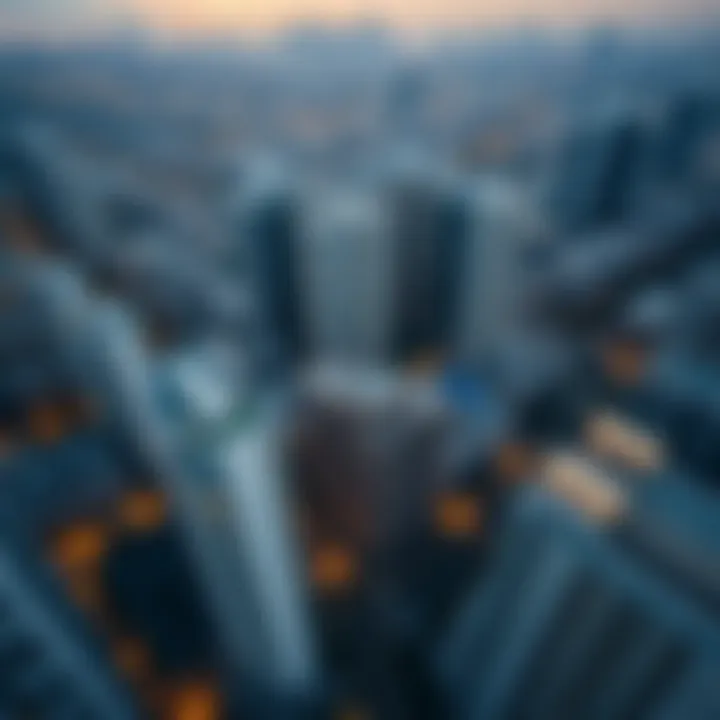 Aerial view of Dubai skyline featuring residential buildings