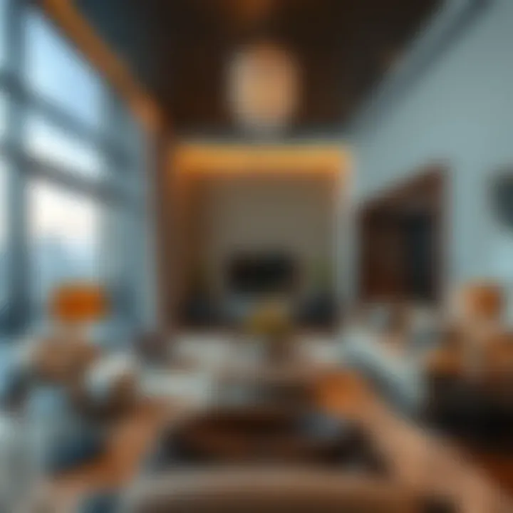 Luxurious apartment interior with contemporary design