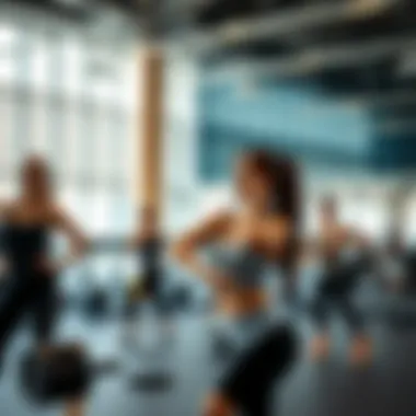 Group fitness class in action at Yas Mall Gym